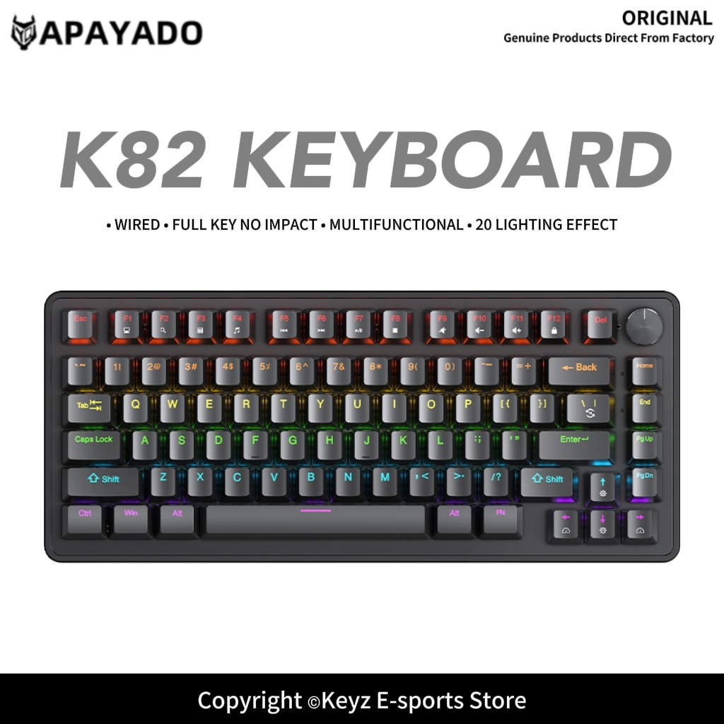 Gaming Keyboard Blue Switches - K82 75% 휴대용 유선 기계식 키보드