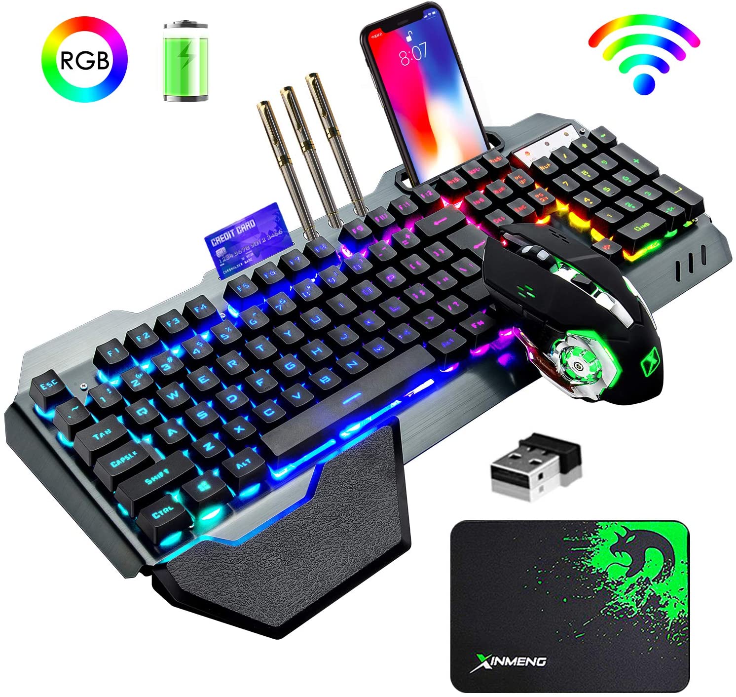Gaming Keyboard Extension - 무선 게임용 키보드 및 마우스 콤보,
