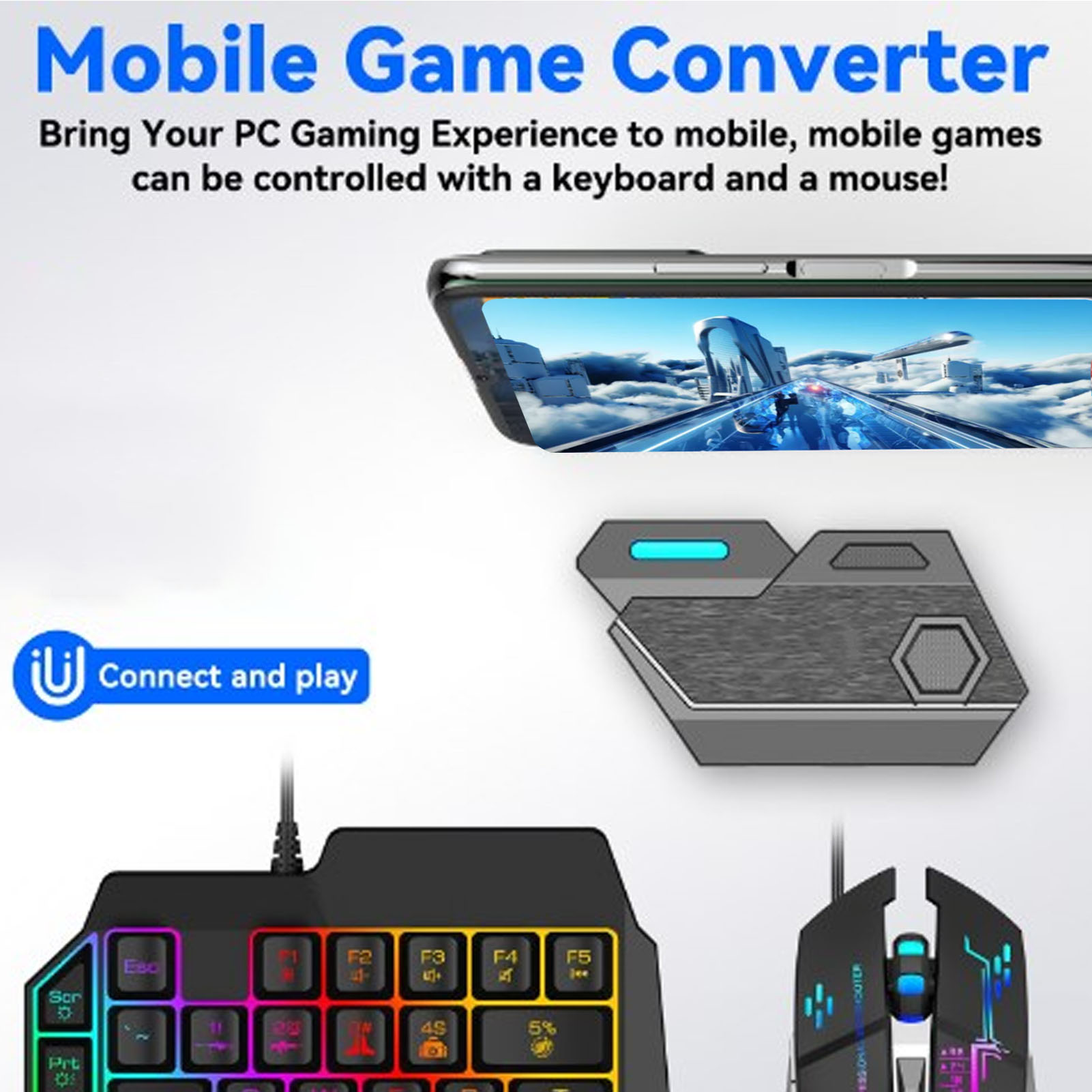 Gaming Keyboard Hand - 모바일 게임 콤보 팩 블루투스 연결