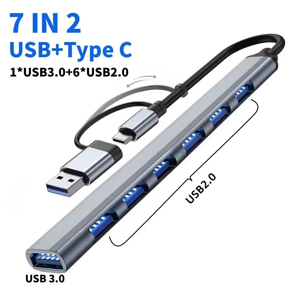 Gaming Keyboard Type C - 7포트 USB 3.0 타입 C 허브