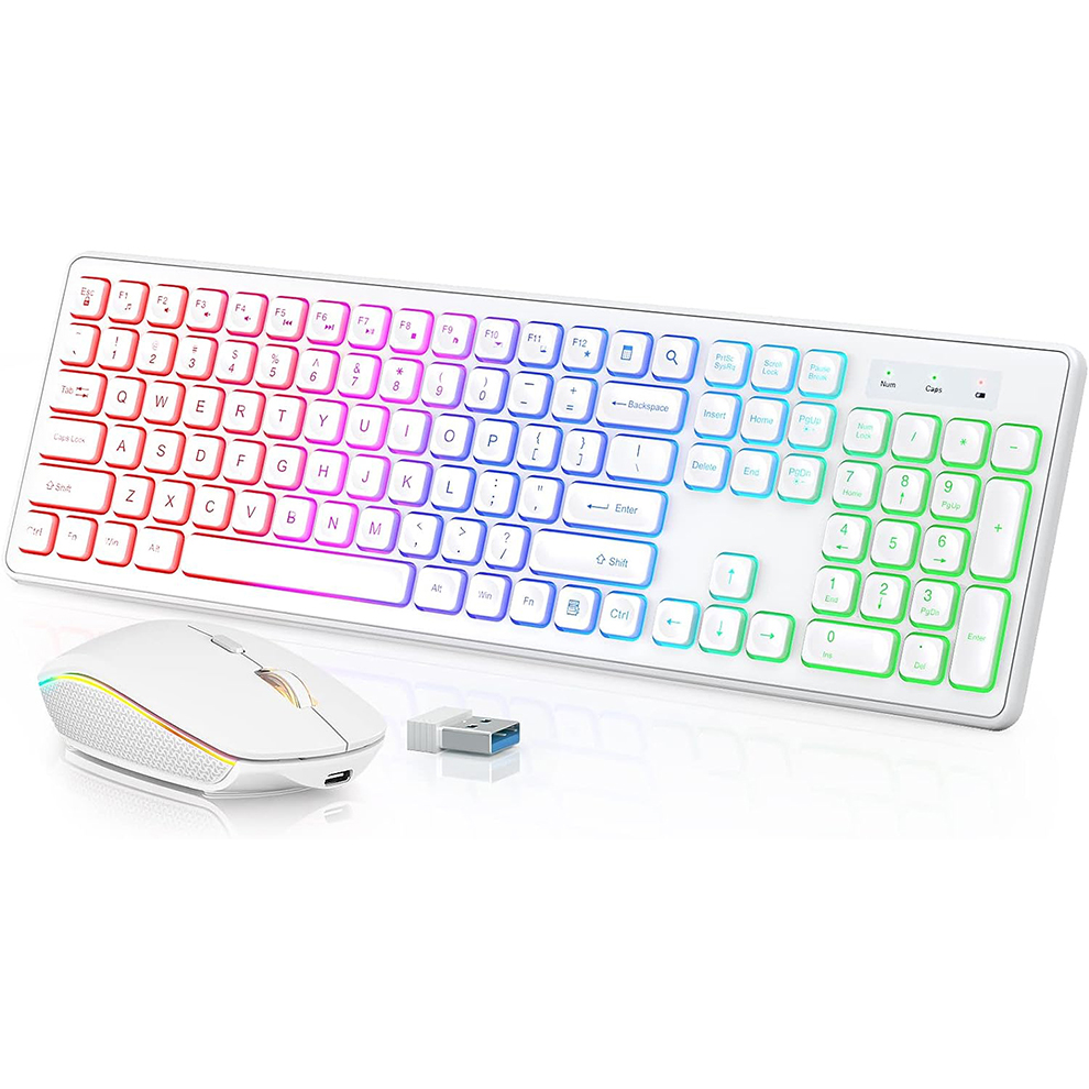 Gaming Keyboard Extension - 백라이트 무선 키보드 및 마우스, 조용한