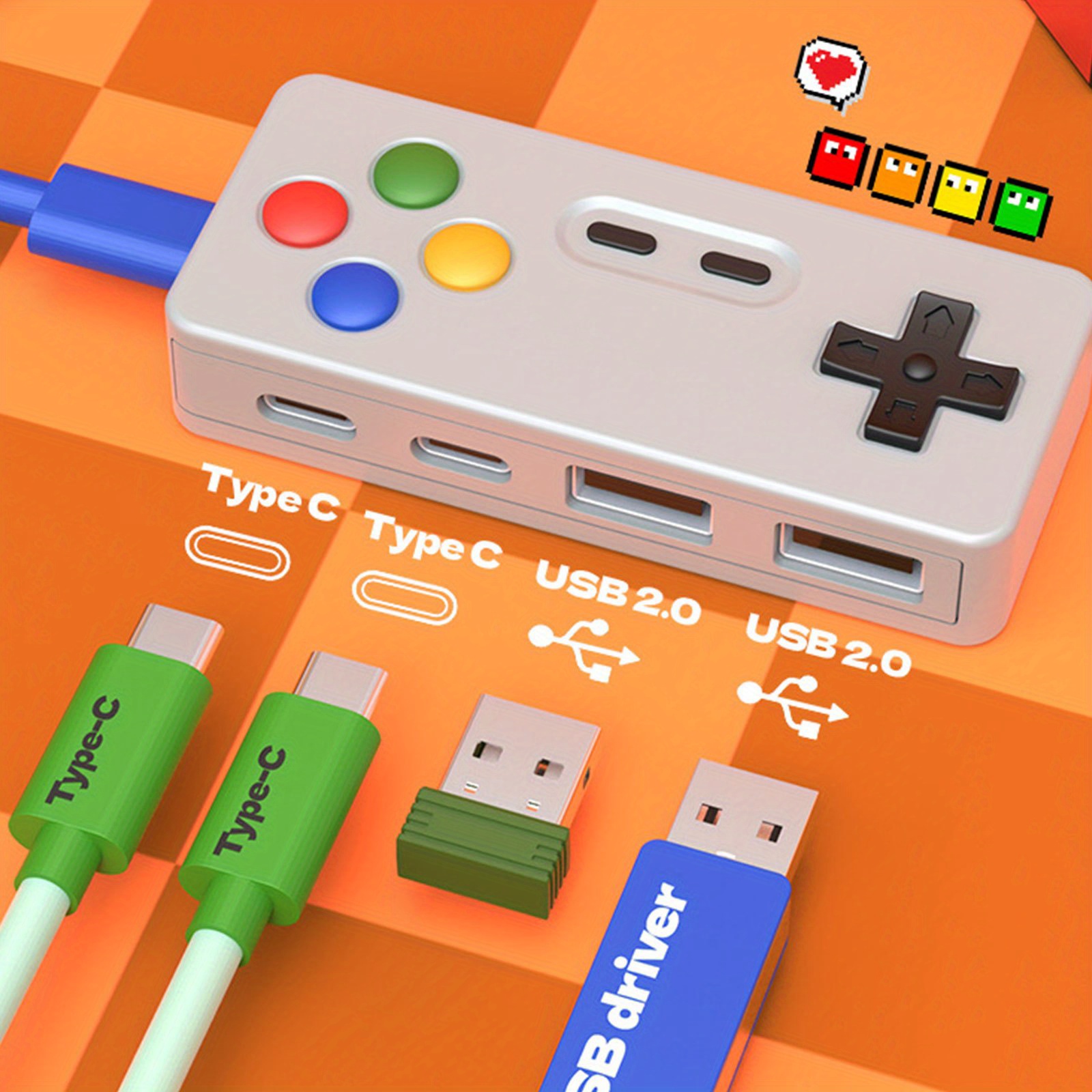 1개 만화 캐릭터 USB C 확장 어댑터 (2개 USB - Gaming Keyboard Type C 리뷰 및 가격