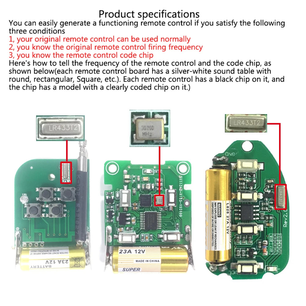 KEBIDU 범용 원격 제어 433MHz 330MHz  - Switch Opener Tool 리뷰 및 가격