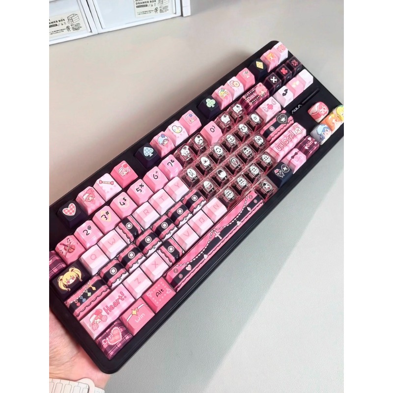 142키 애니메이션 슈고차라 귀엽고 달콤한 테마 키캡  - Gaming Keyboard Theme 리뷰 및 가격