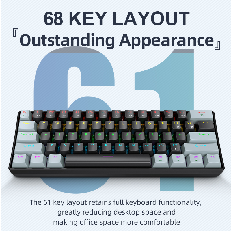 APAYADO K61 미니 기계식 키보드, 유선, 61 - Gaming Keyboard Blue Switches 리뷰 및 가격