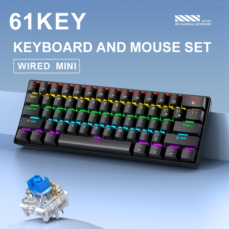 APAYADO K61 미니 기계식 키보드, 유선, 61 - Gaming Keyboard Blue Switches 리뷰 및 가격