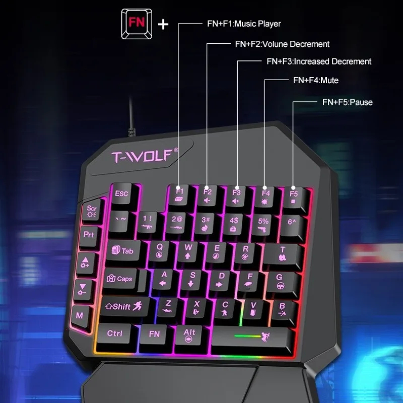 5 in 1 세트 35키 한손 미니 게이밍 키보드 US - Gaming Keyboard 1 Hand 리뷰 및 가격