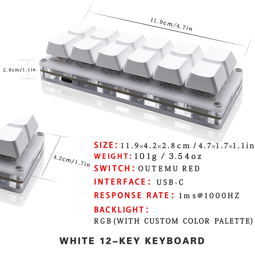12 키 미니 게임 기계식 게임용 키보드 한 손으로 키 - Gaming Keyboard 1 Hand 리뷰 및 가격