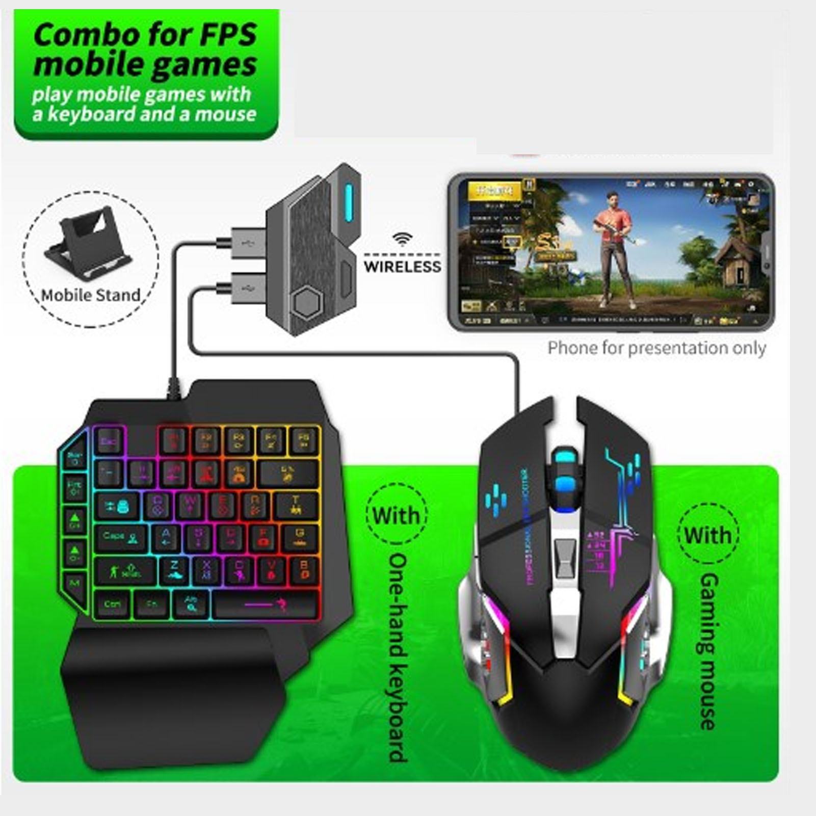키보드 마우스 변환기 세트 반응형 한 손 키보드 마우스 - Gaming Keyboard And Mouse Set 리뷰 및 가격