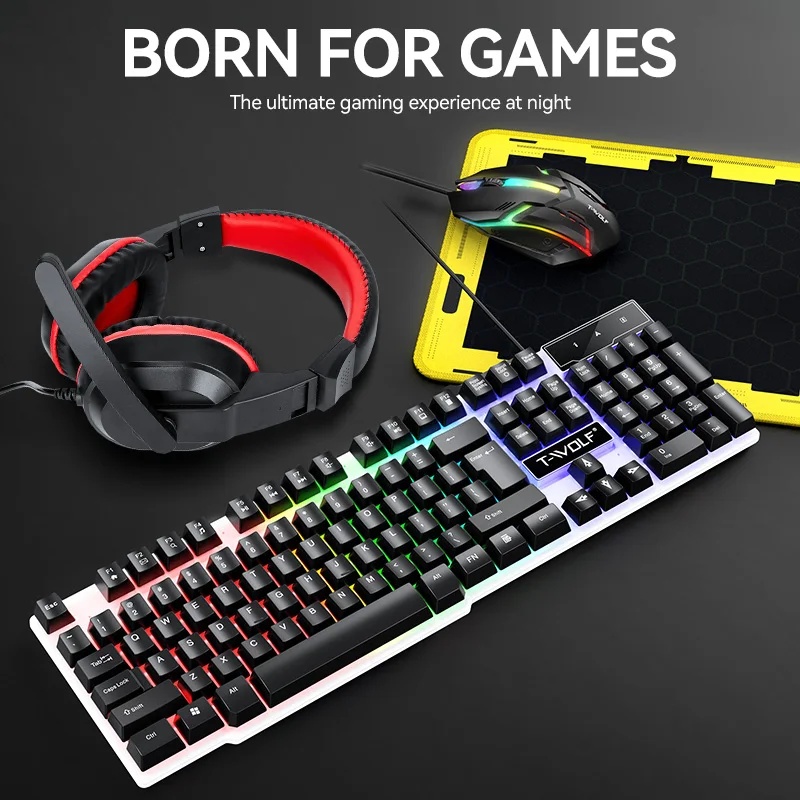 새로운 USB 키보드 및 마우스 게이밍 헤드셋 콤보 4 - Gaming Keyboard And Mouse Set 리뷰 및 가격
