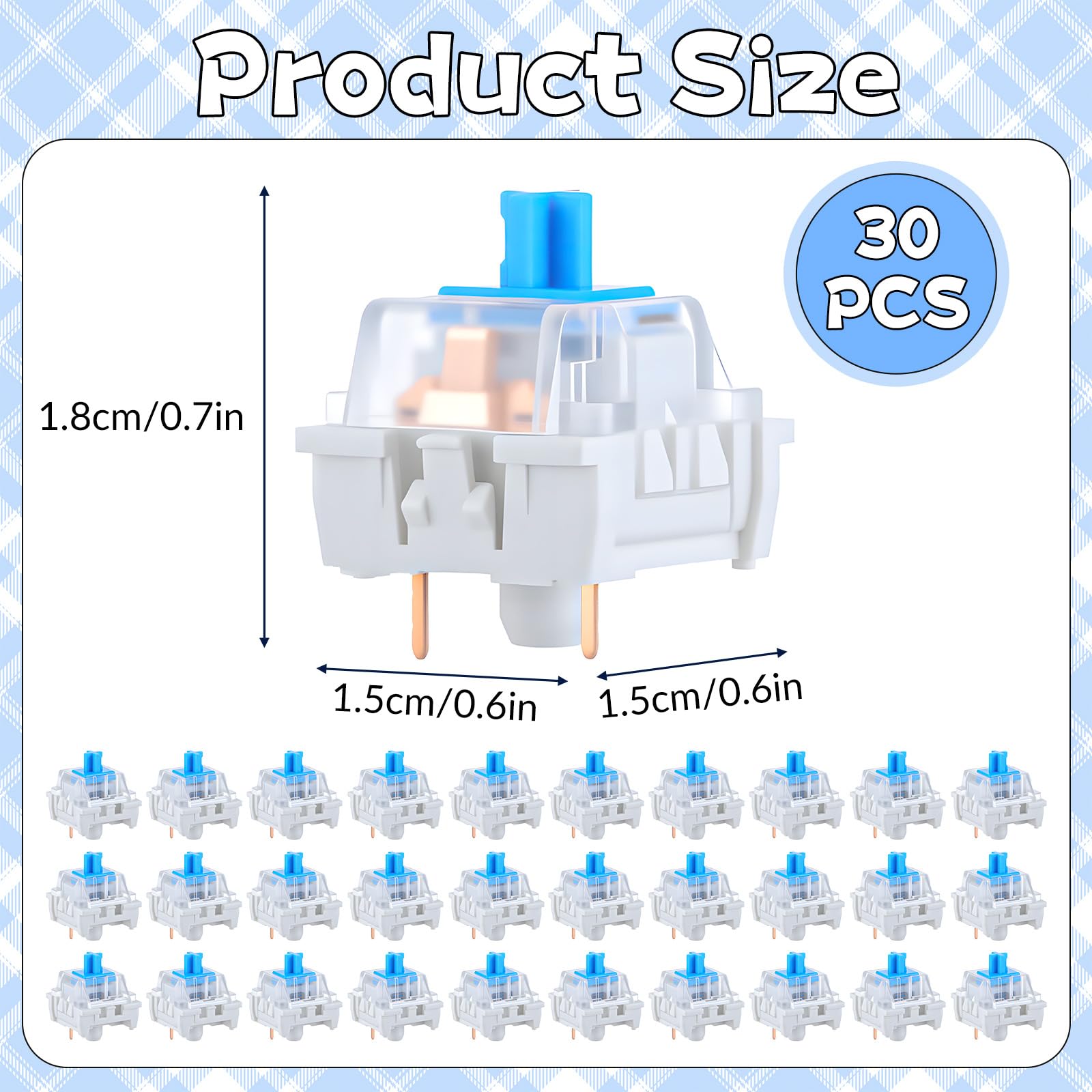 30 PCS 기계식 키보드 스위치 3 핀 블루 키보드  - Gaming Keyboard Blue Switches 리뷰 및 가격