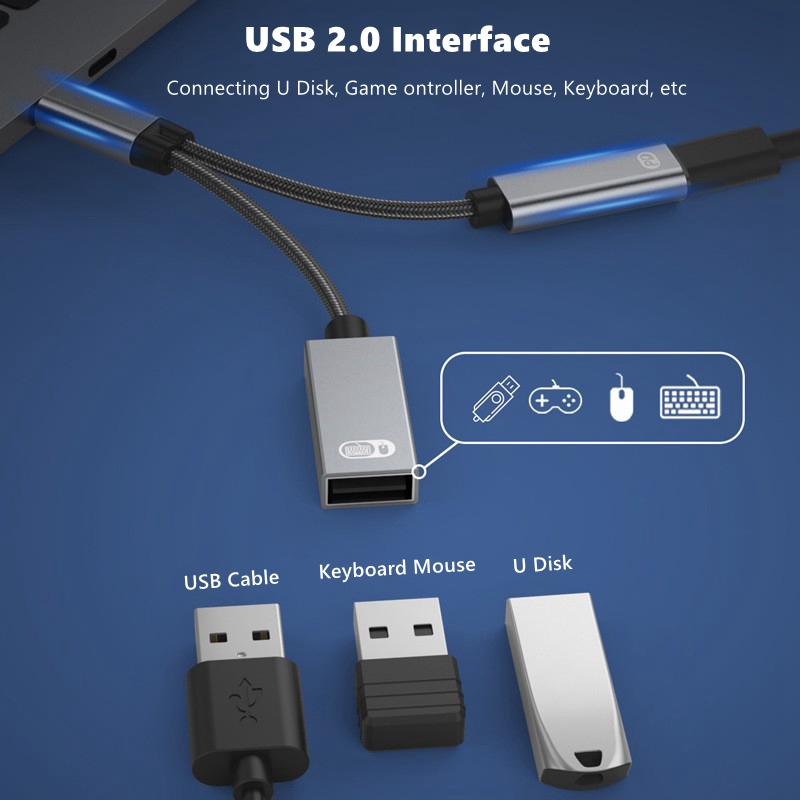 오디오 1-2 C타입-USB OTG C 다기능 어댑터, - Gaming Keyboard Type C 리뷰 및 가격