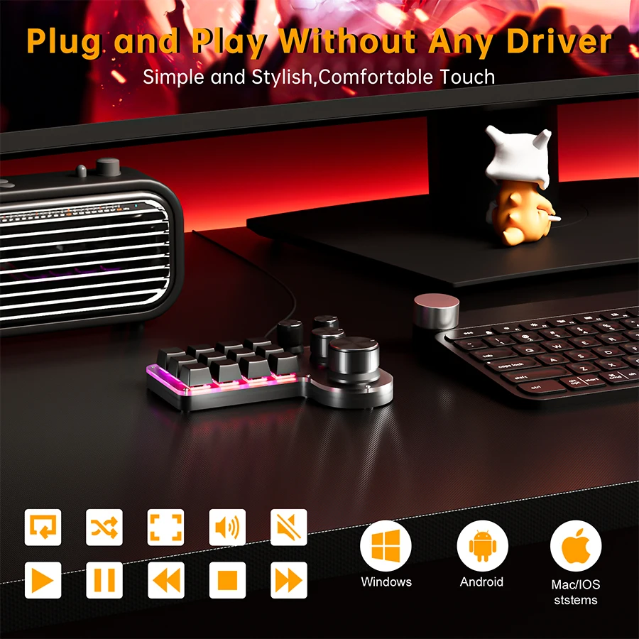12개 키 4개 노브 프로그래밍 매크로 키보드 포토샵용 - Gaming Keyboard Mini Mechanical 리뷰 및 가격